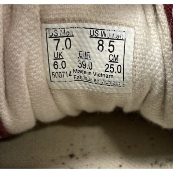 Vans Old Skool Skater Shoes Womens 8.5 Maroon Red Suede Canvas Low Top Sneaker - Picture 9 of 11